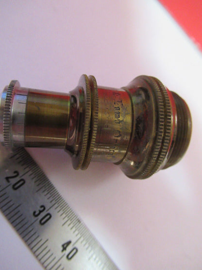 ANTIQUE BRASS OBJECTIVE BAUSCH LOMB 1/6  MICROSCOPE OPTICS AS PICTURED Q2-43