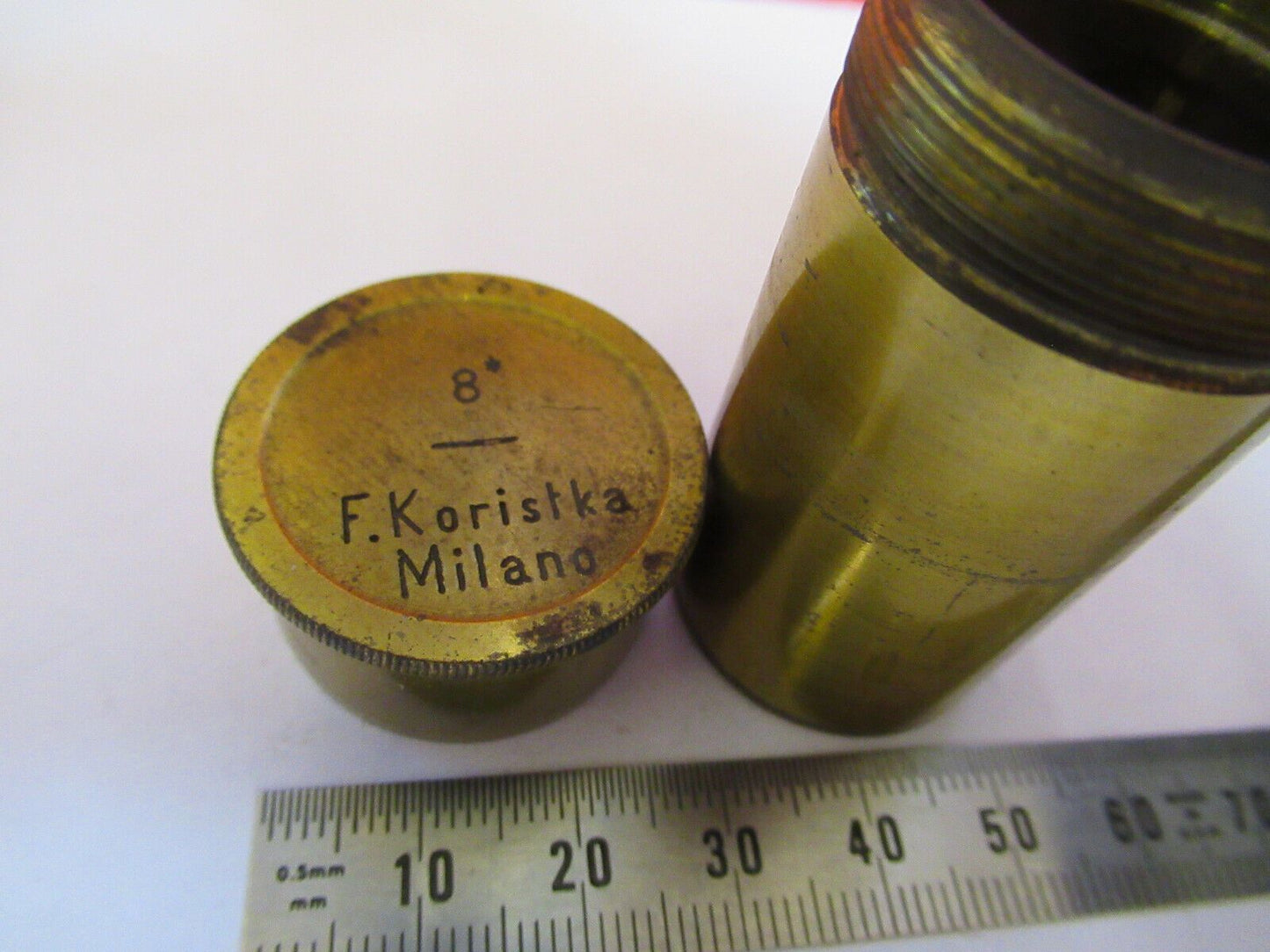 KORISTKA MILAN ITALY ANTIQUE BRASS EMPTY CAN MICROSCOPE PART AS PICTURED H9-B-12