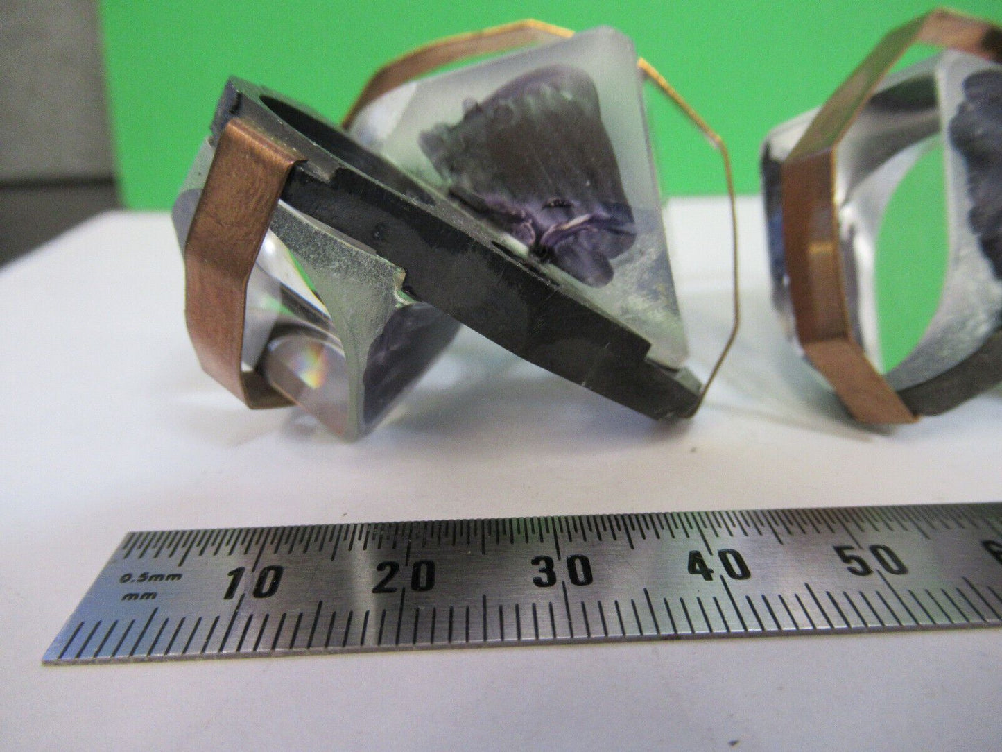 PAIR PRISM ASSEMBLIES STEREO HEAD OPTICS MICROSCOPE PART AS PICTURED &Z6-A-118