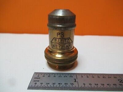 ANTIQUE LEITZ GERMANY POL OBJECTIVE 10X P3 MICROSCOPE OPTICS AS PIC &16-B-12