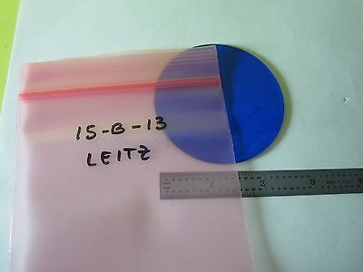 MICROSCOPE PART LEITZ GERMANY BLUE GLASS FILTER OPTICS AS IS BIN#15-B-13