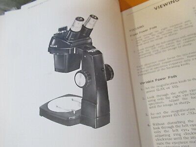 LOT BOOKLET ANTIQUE  BAUSCH LOMB MICROSCOPE PART AS PICTURED W3-B-55