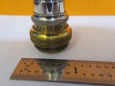 ANTIQUE ERNST LEITZ 8mm APO OBJECTIVE MICROSCOPE OPTICS AS PICTURED &A3-B-77