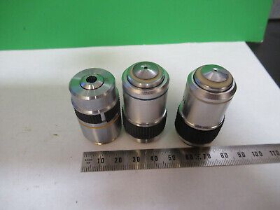 LOT 3 EA 10X 40X 100X /160 LENSES OBJECTIVE MICROSCOPE PART AS PICTURED &R7-B-11