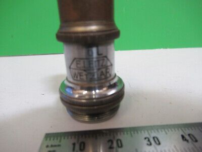 ANTIQUE BRASS ERNST LEITZ OBJECTIVE MICROSCOPE PART OPTICS AS PICTURED &z9-a-102