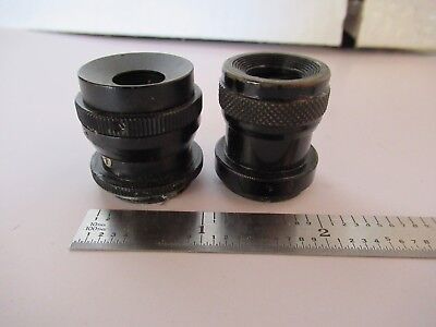 FOR PARTS LOT 2 EA ANTIQUE RARE EYEPIECES OCULAR MICROSCOPE PART OPTICS #60-A-09