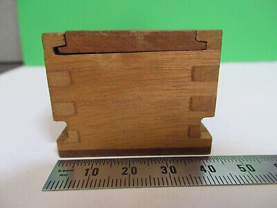 ANTIQUE ERNST LEITZ SMALL EMPTY WOOD BOX MICROSCOPE PART AS PICTURED Q9-A-54