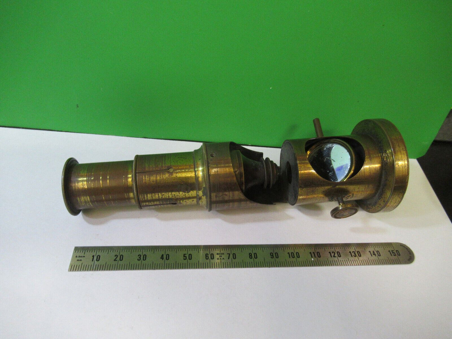 ANTIQUE FRENCH BRASS PORTABLE FIELD OPTICS MICROSCOPE AS PICTURED 22-A-25