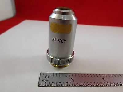 MICROSCOPE PART OBJECTIVE LEITZ GERMANY 40X OPTICS AS IS BIN#R2-C-21