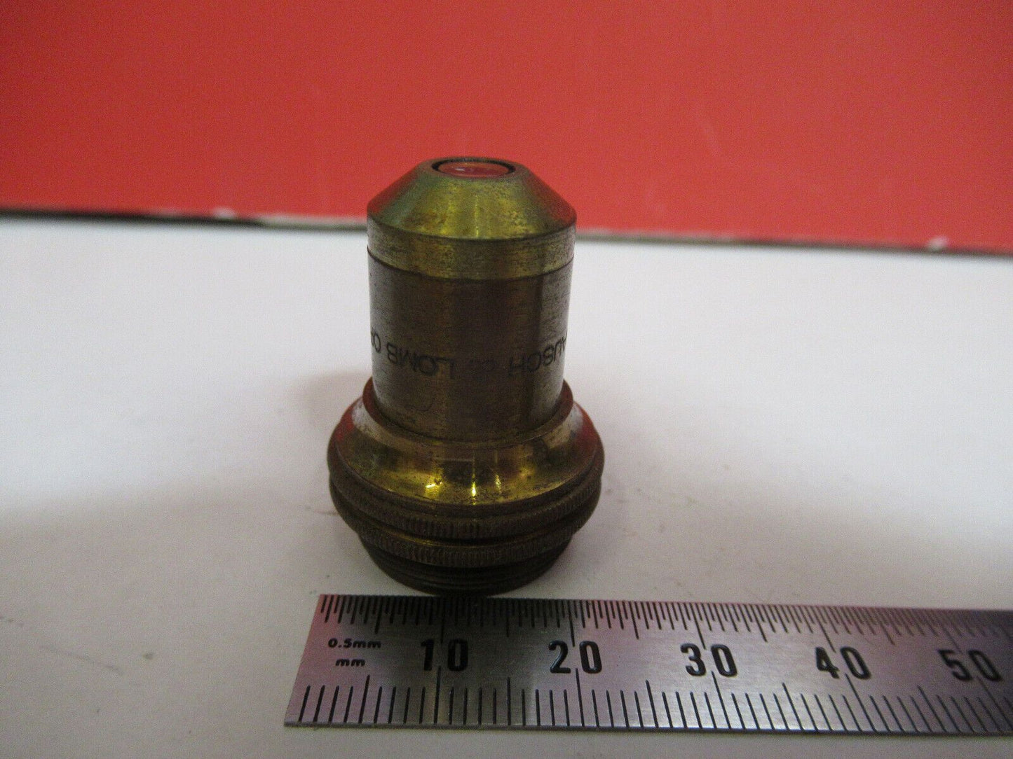 ANTIQUE BRASS BAUSCH LOMB DELAM OBJECTIVE MICROSCOPE PART AS PICTURED &S9-A-61