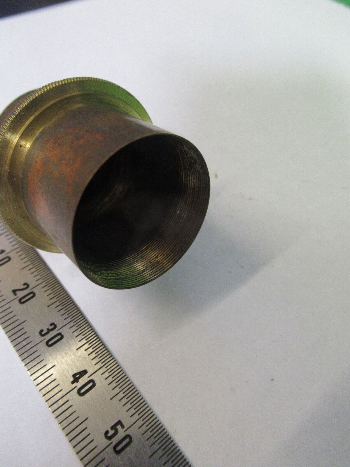 ANTIQUE BRASS HENRY CROUCH LONDON LENS MOUNTED MICROSCOPE PART AS PIC &G2-A-72