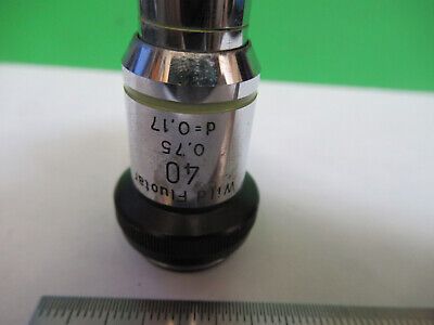 WILD SWISS FLUOTAR OBJECTIVE 40X LENS MICROSCOPE PART AS PICTURED &Q9-A-147