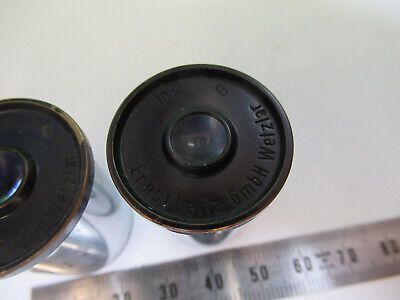 PAIR ERNST 10X LEITZ EYEPIECE OCULAR OPTICS MICROSCOPE PART AS PICTURED &3-C-13