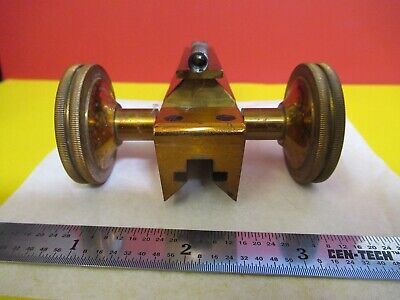 ANTIQUE BRASS SPENCER BUFFALO STAGE MICROMETER MICROSCOPE PART AS PIC &FT-6-150