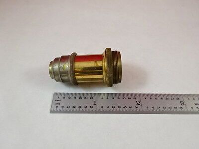 MICROSCOPE PART ANTIQUE BRASS OBJECTIVE LEITZ GERMANY 6 OPTICS AS IS N5-A-11