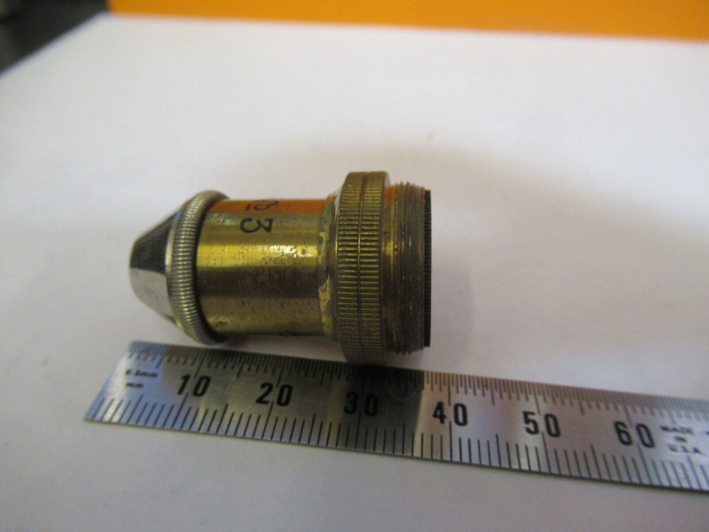 ANTIQUE REICHERT AUSTRIA #3 OBJECTIVE LENS MICROSCOPE PART AS PICTURED #P2-A-25