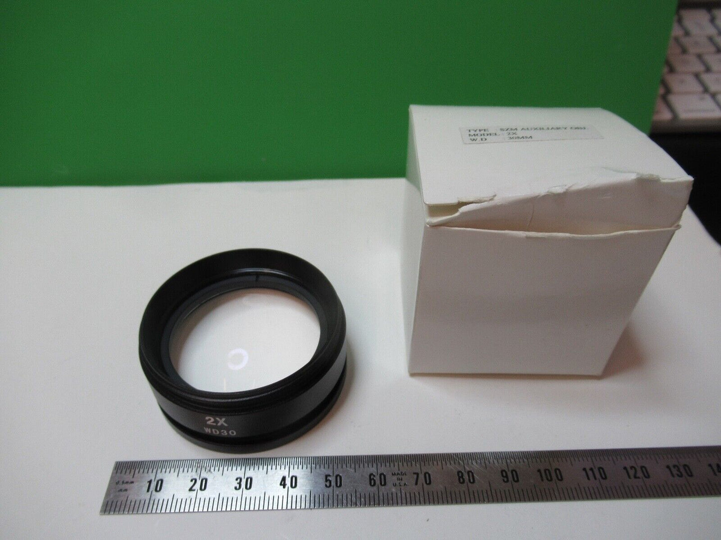 SZM AUXILIARY OBJECTIVE 2X OPTICS STEREO MICROSCOPE PART AS PICTURED &83-B-46