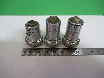 LOT 3 EA 10X 43X 97X BAUSCH LOMB OBJECTIVE MICROSCOPE PART AS PICTURED &R7-B-16