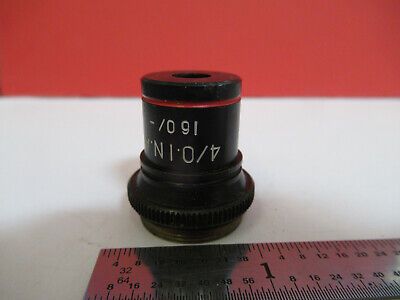 NIKON JAPAN  4X OBJECTIVE LENS MICROSCOPE PART OPTICS AS PICTURED #B1-A-61