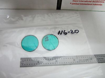 MICROSCOPE PART LOT 2 EA FILTER GREEN OPTICS  BIN#N6-20