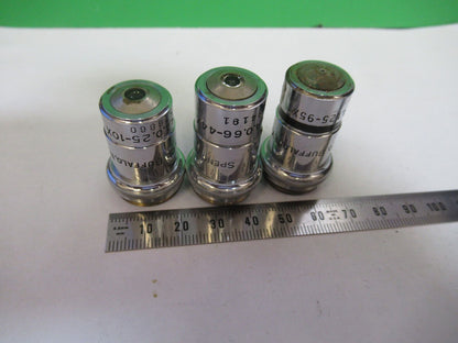 LOT SPENCER OBJECTIVE 10X 44X 95X MICROSCOPE PART OPTICS AS PICTURED AO #Z8-A-36