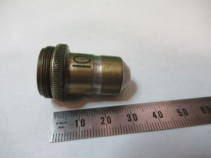 ANTIQUE BRASS UK OBJECTIVE 10X OPTICS MICROSCOPE PART AS PICTURED 12-DT-FD-14