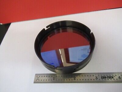 OPTICAL FLAT GLASS MIL SPEC MOUNTED RED FILTER OPTICS AS PICTURED &Q1-A-90