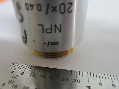 MICROSCOPE OBJECTIVE LEITZ WETZLAR GERMANY  NPL 20X INFINITY OPTICS BIN#A3-F-17