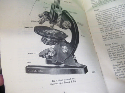 ANTIQUE Carl ZEISS 1929 MANUAL for MICROSCOPE PART AS PICTURED 7-ft-05