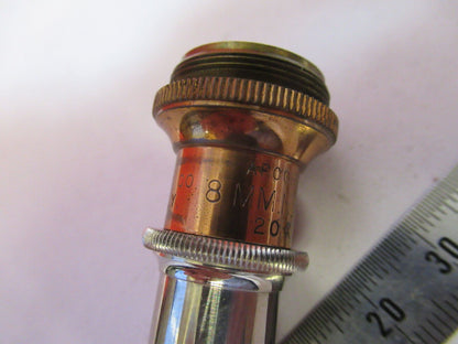 ANTIQUE BRASS SPENCER 8mm OBJECTIVE MICROSCOPE PART AS PICTURED &H9-B-39