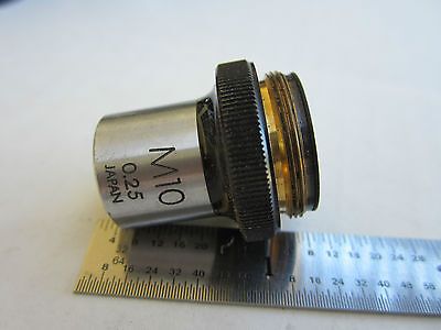 OPTICAL MICROSCOPE PART OBJECTIVE OLYMPUS M10 JAPAN AS IS OPTICS DWR#02