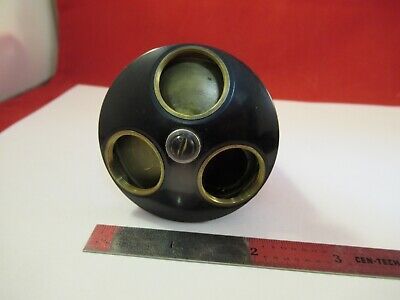 ANTIQUE BRASS BAUSCH LOMB TUBUS + NOSEPIECE MICROSCOPE PART AS PICTURED &Q5-A-56