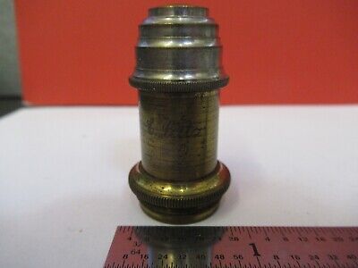 ANTIQUE ERNST LEITZ GERMANY BRASS OBJECTIVE MICROSCOPE PART AS PIC Q1-A-65