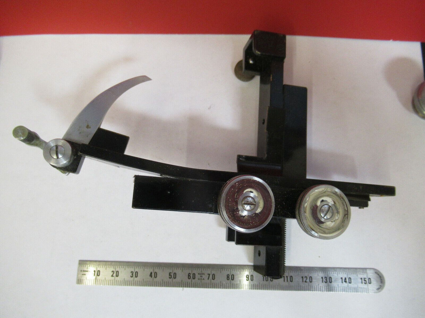 AO SPENCER AMERICAN OPTICS STAGE CLIPS MICROMETER MICROSCOPE AS PICTURED Q3-B-37