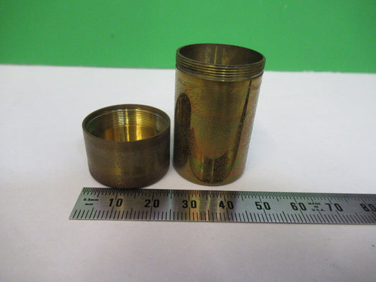 ANTIQUE BRASS EMPTY OBJECTIVE CAN BETZ MICROSCOPE PART AS PICTURED &R6-A-03