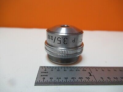 LEITZ GERMANY POL OBJECTIVE 3.5X P MICROSCOPE OPTICS PART AS PICTURED &16-A-94