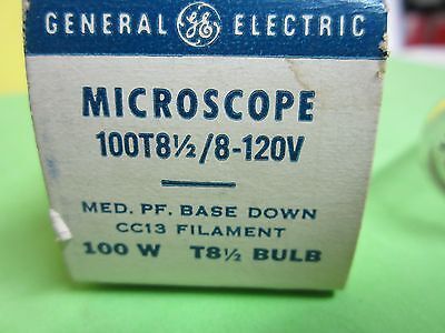 LAMP GE GENERAL ELECTRIC MICROSCOPE 100T 81/2 120V 100W T8  BULB OPTICS BIN#C1