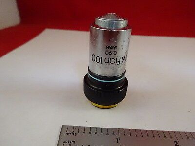 MICROSCOPE PART OLYMPUS JAPAN OBJECTIVE MPLAN 100X OPTICS AS IS #21-A-13