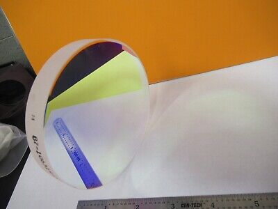 OPTICAL LARGE DICHROIC FUSED SILICA FLAT 4" OPTICS MIL SPEC AS PICTURED &8M-A-59