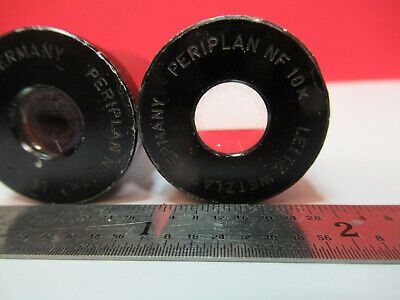 LEITZ GERMANY PAIR NF 10X EYEPIECE OPTICS MICROSCOPE PART AS PICTURED &B6-A-10