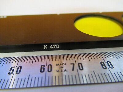 LEITZ WETZLAR SLIDE YELLOW FILTER OPTICS MICROSCOPE PART AS PICTURED #F9-A-48