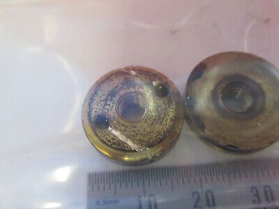 ANTIQUE BRASS BAUSCH LOMB SPANNER NUT PAIR MICROSCOPE PART AS PICTURED &F6-B-117