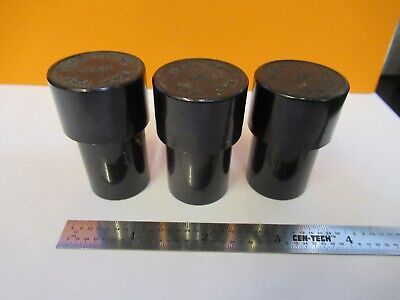 ANTIQUE LOT EMPTY OBJECTIVE CANS MICROSCOPE PART AS PICTURED #7B-B-116