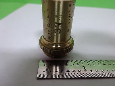 MICROSCOPE PART VINTAGE OBJECTIVE BAKER LONDON 1/6 OPTICS AS IS BIN#H7-A-08