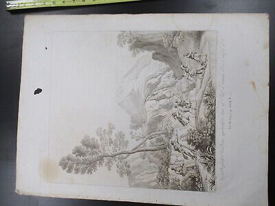 ANTIQUE ETCHING ITALIA ROME CIRCA 1810 GASPARD DUGHET PIETRO PARBONI AS PIC ii