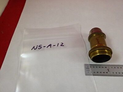 MICROSCOPE PART ANTIQUE BRASS OBJECTIVE LEITZ GERMANY 7 OPTICS AS IS N5-A-12