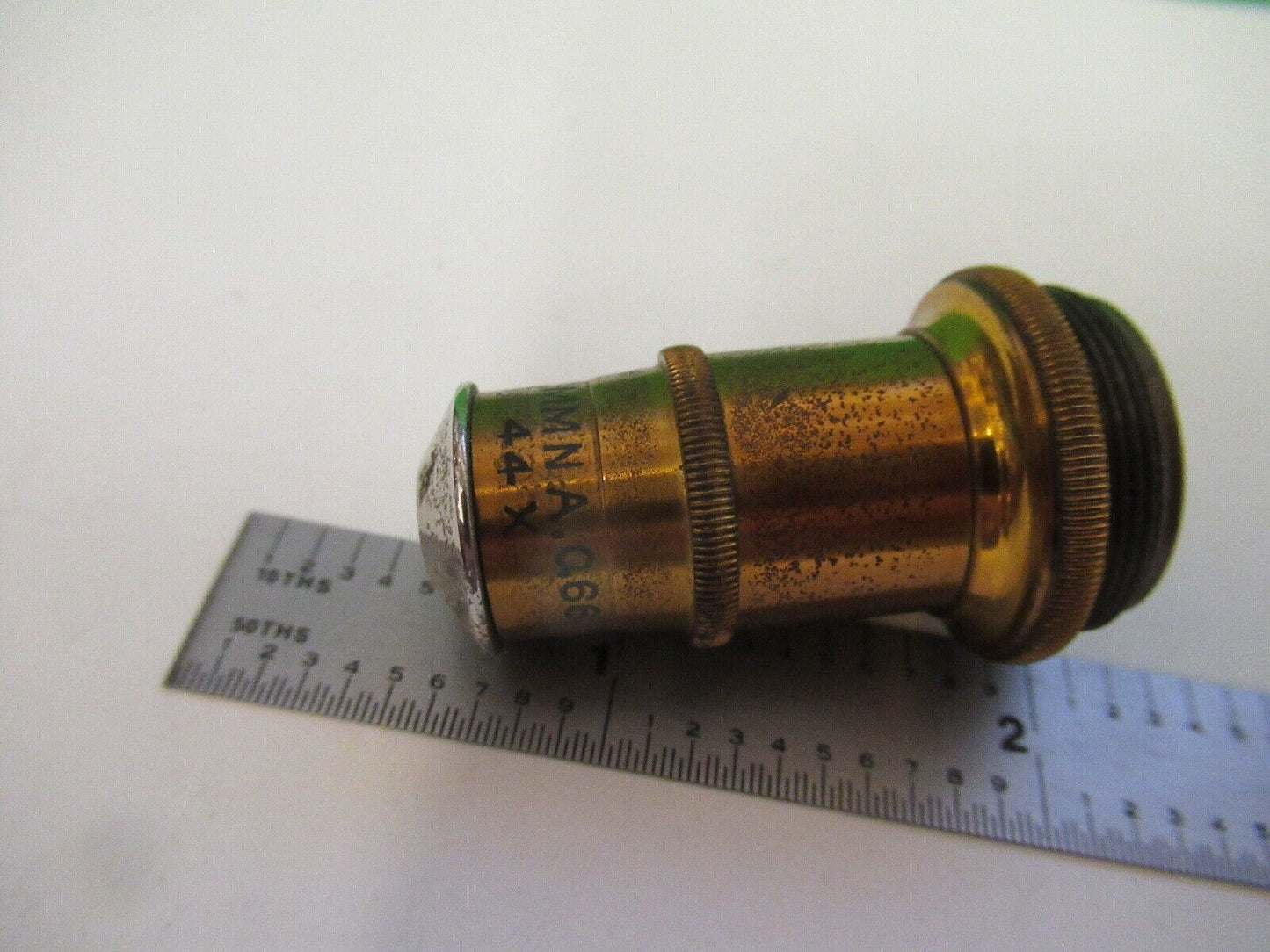 ANTIQUE SPENCER BUFFALO BRASS OBJECTIVE 44X MICROSCOPE PART AS PICTURED &80-A-15