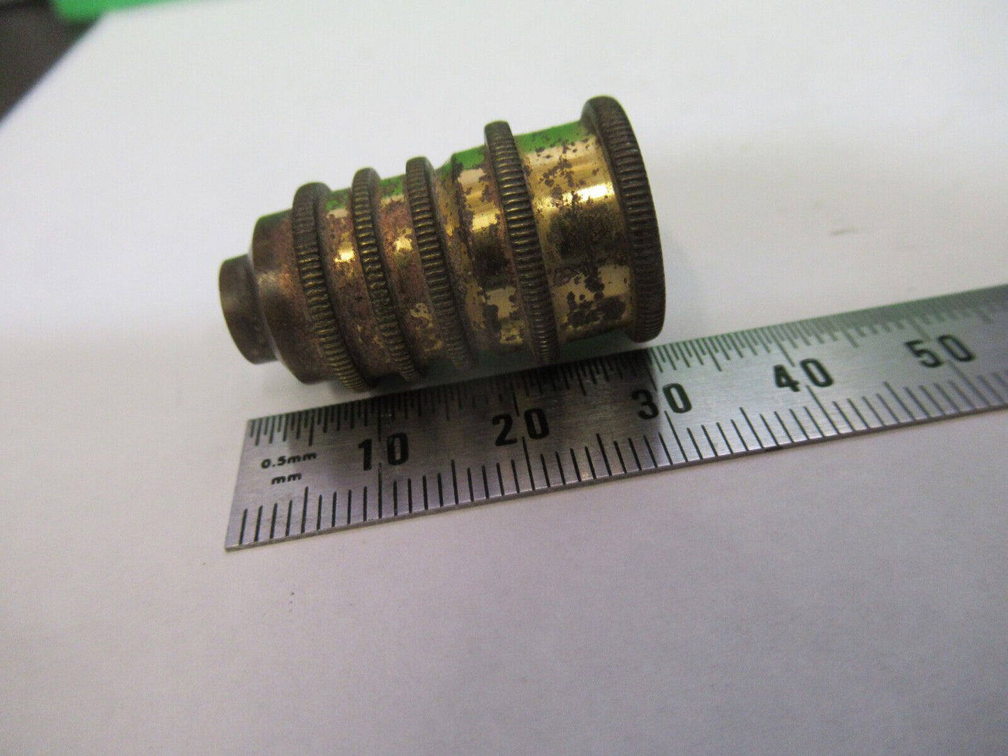 ANTIQUE BRASS MINI UK OBJECTIVE OPTICS MICROSCOPE PART AS PICTURED R2-B-88