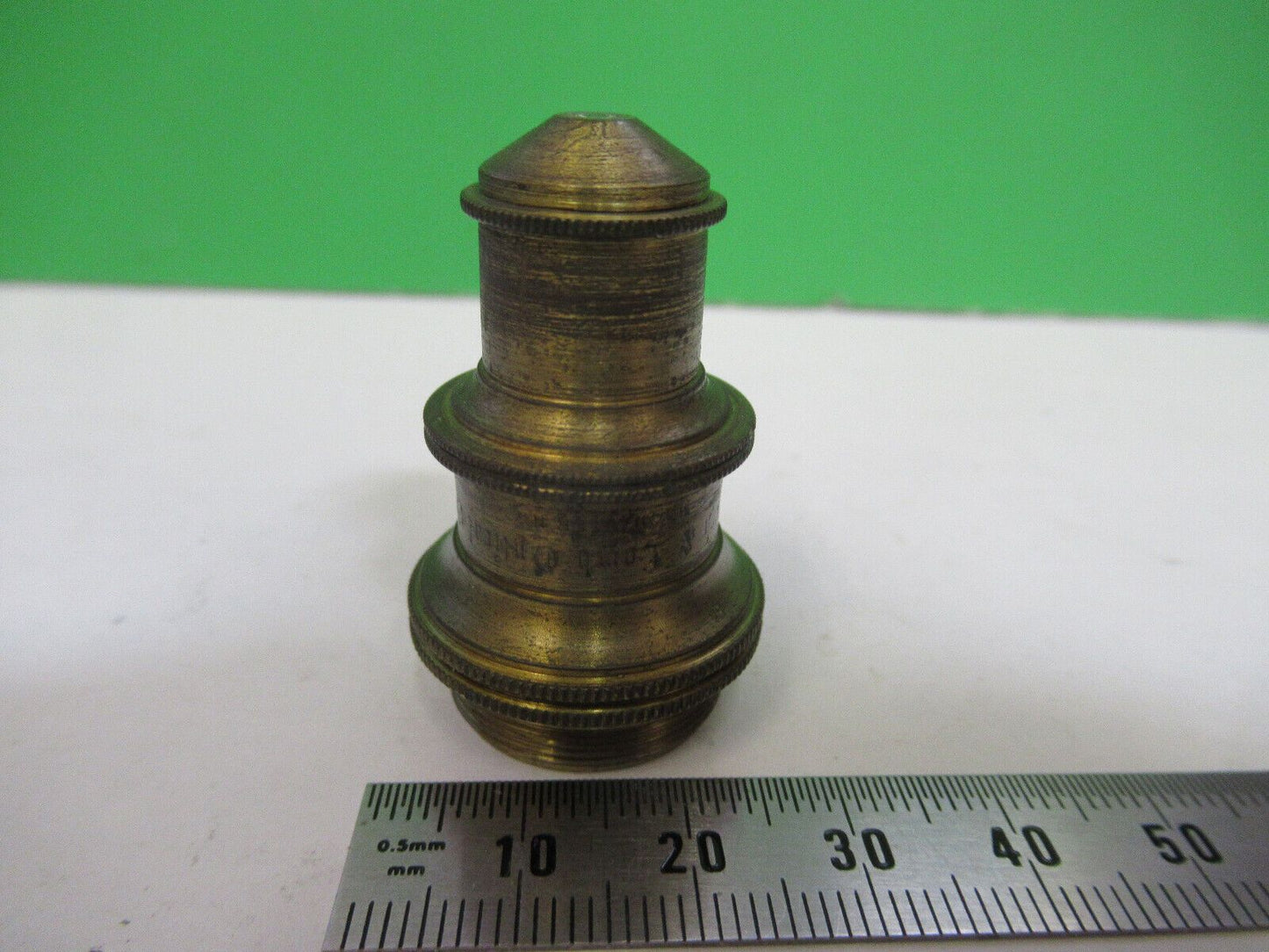 ANTIQUE BRASS BAUSCH LOMB OBJECTIVE  MICROSCOPE PART OPTICS AS PICTURED Z6-A-107