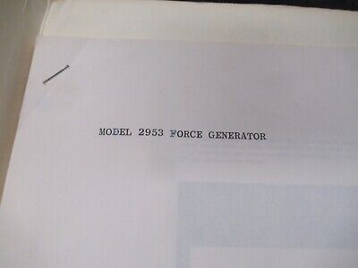 ENDEVCO VINTAGE INSTRUCTIONS MANUAL 2953 FORCE GENERATOR AS PICTURED &50-FT-04